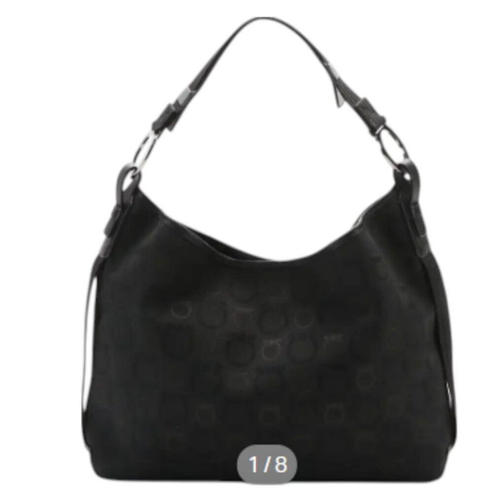 Salvatore Ferragamo Gancini Canvas Shoulder Bag - Picture 11 of 14